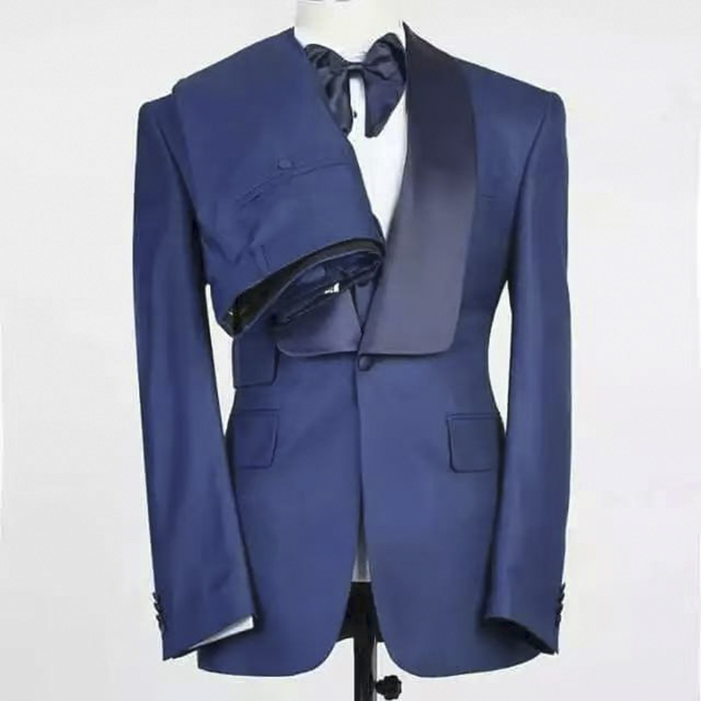 Men Formal Party Wear Outfit - Conjunto de Terno Masculino Azul com
