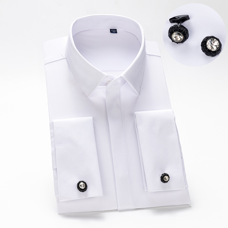 Men Formal Wear Shirts - Camisa Masculina com Punhos Franceses, Manga