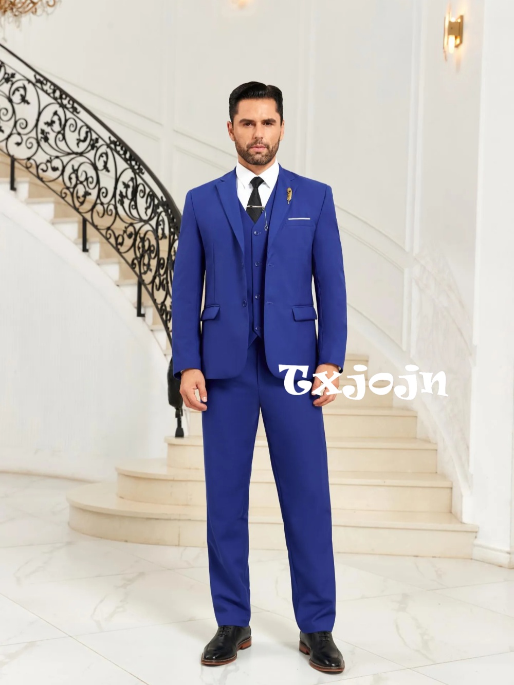 Men Formal Party Wear Outfit - Novo Terno Masculino Azul Slim Fit