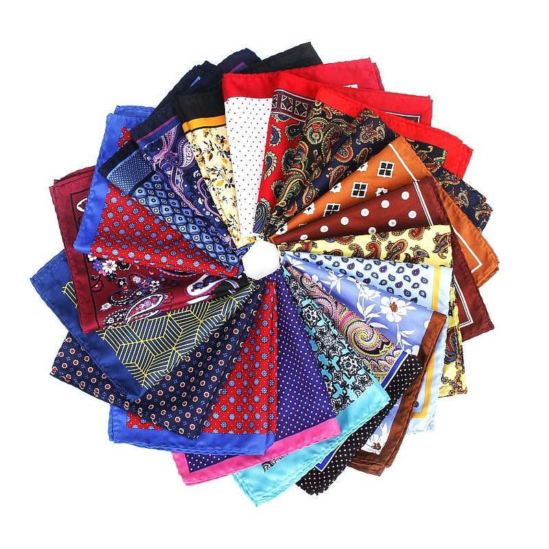 Pocket Square Set - Lenço Paisley Dot Masculino, Lenço Quadrado