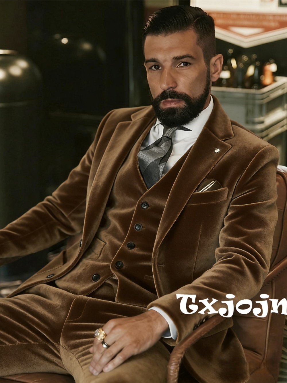 Men Formal Party Wear Outfit - Ternos de Veludo Masculinos 3 Peças