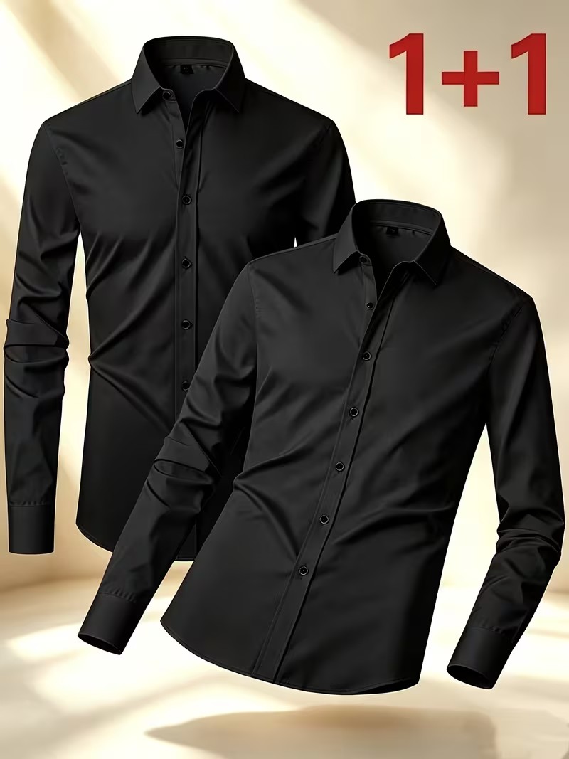 Men'S Semi Formal Office Wear - Camisa de Botão para Uso na