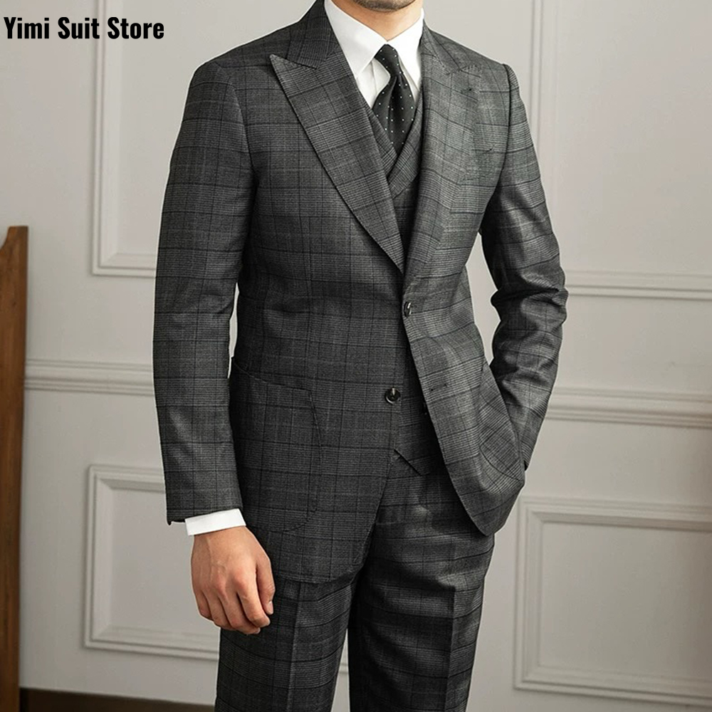 Yiminpwp terno masculino 3 peç - Men Formal Wear Modern avaliação e preço