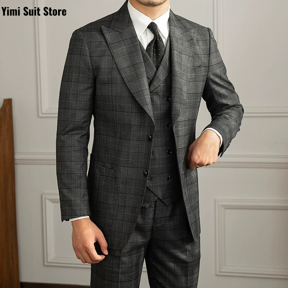 Yiminpwp terno masculino 3 peç - Men Formal Wear Modern avaliação e preço