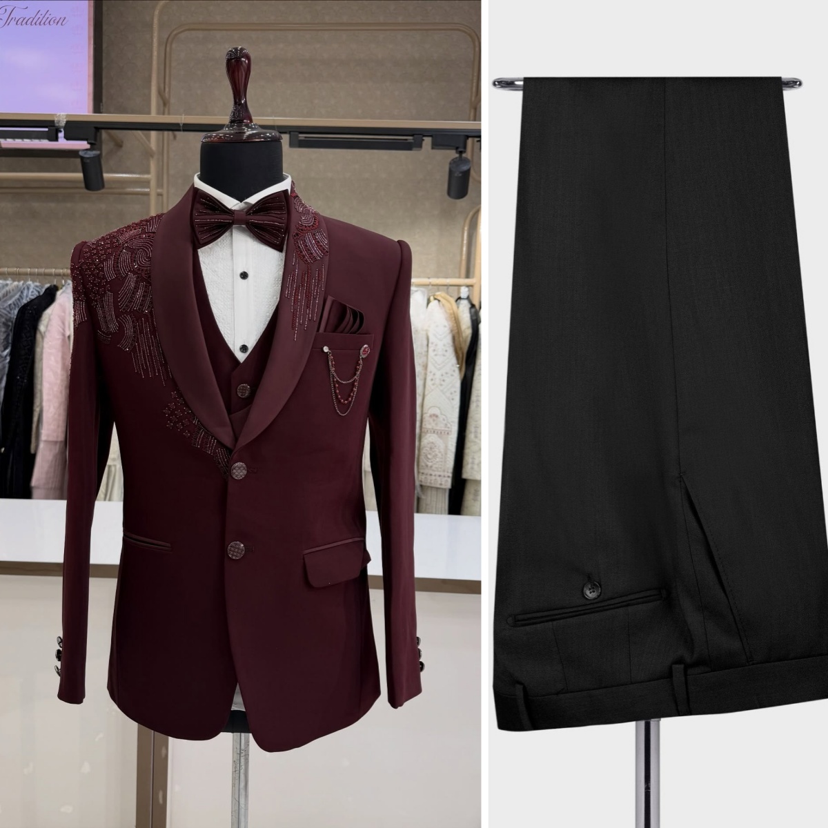 Conjunto de 3 Peças de Terno d - Men Formal Wear Modern avaliação e preço