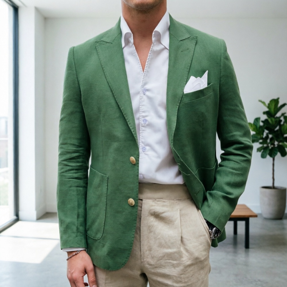 Ternos masculinos verde sálvia - Men'S Semi Formal Office Wear avaliação e preço