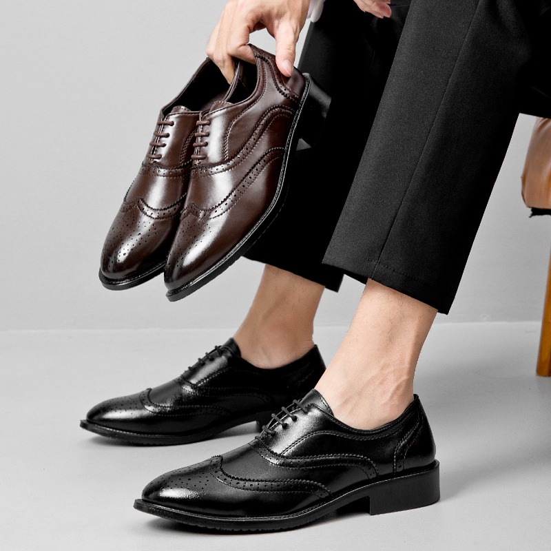 Sapatos de Couro Formais Cláss - Men Formal Wear For Summer avaliação e preço