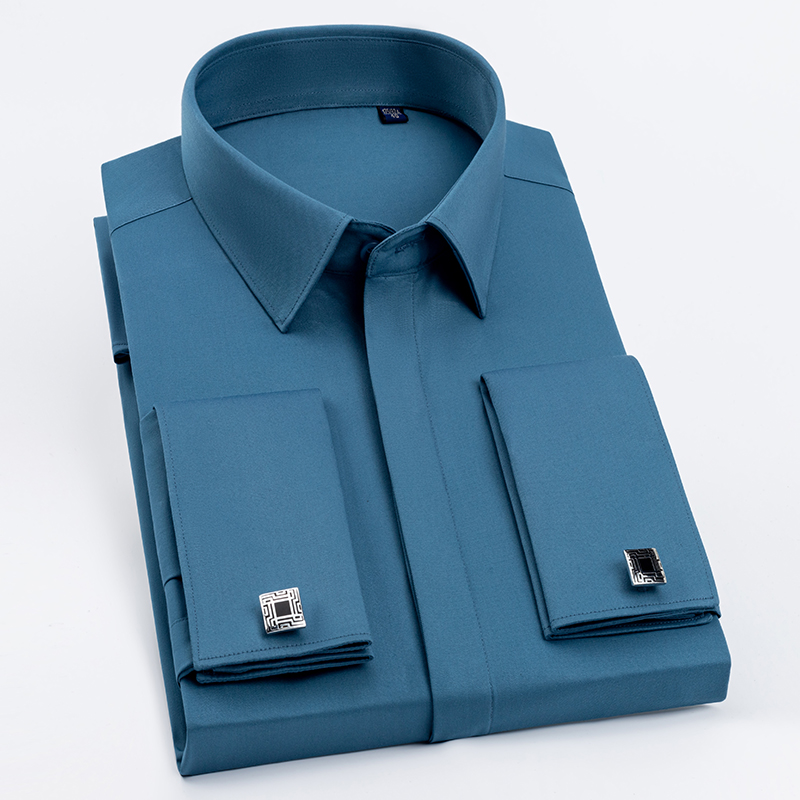 Camisa Masculina com Punhos Fr - Men Formal Wear Shirts avaliação e preço
