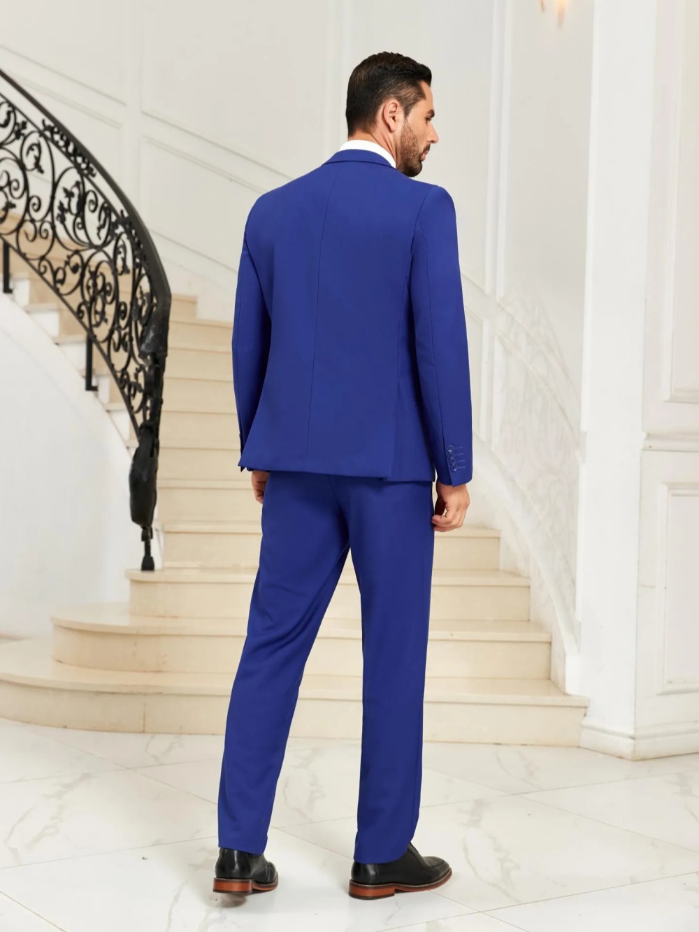Novo Terno Masculino Azul Slim - Men Formal Party Wear Outfit avaliação e preço