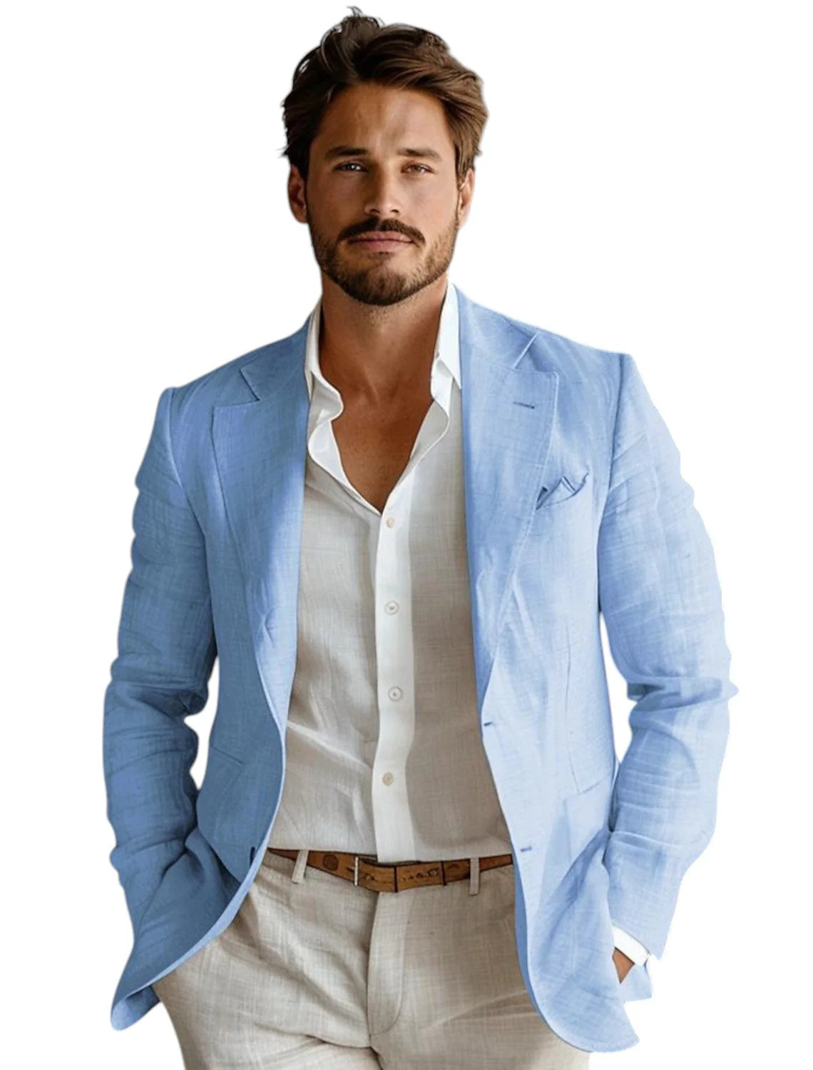 Blazer Masculino Azul Slim Fit - Men Formal Wear For Summer avaliação e preço