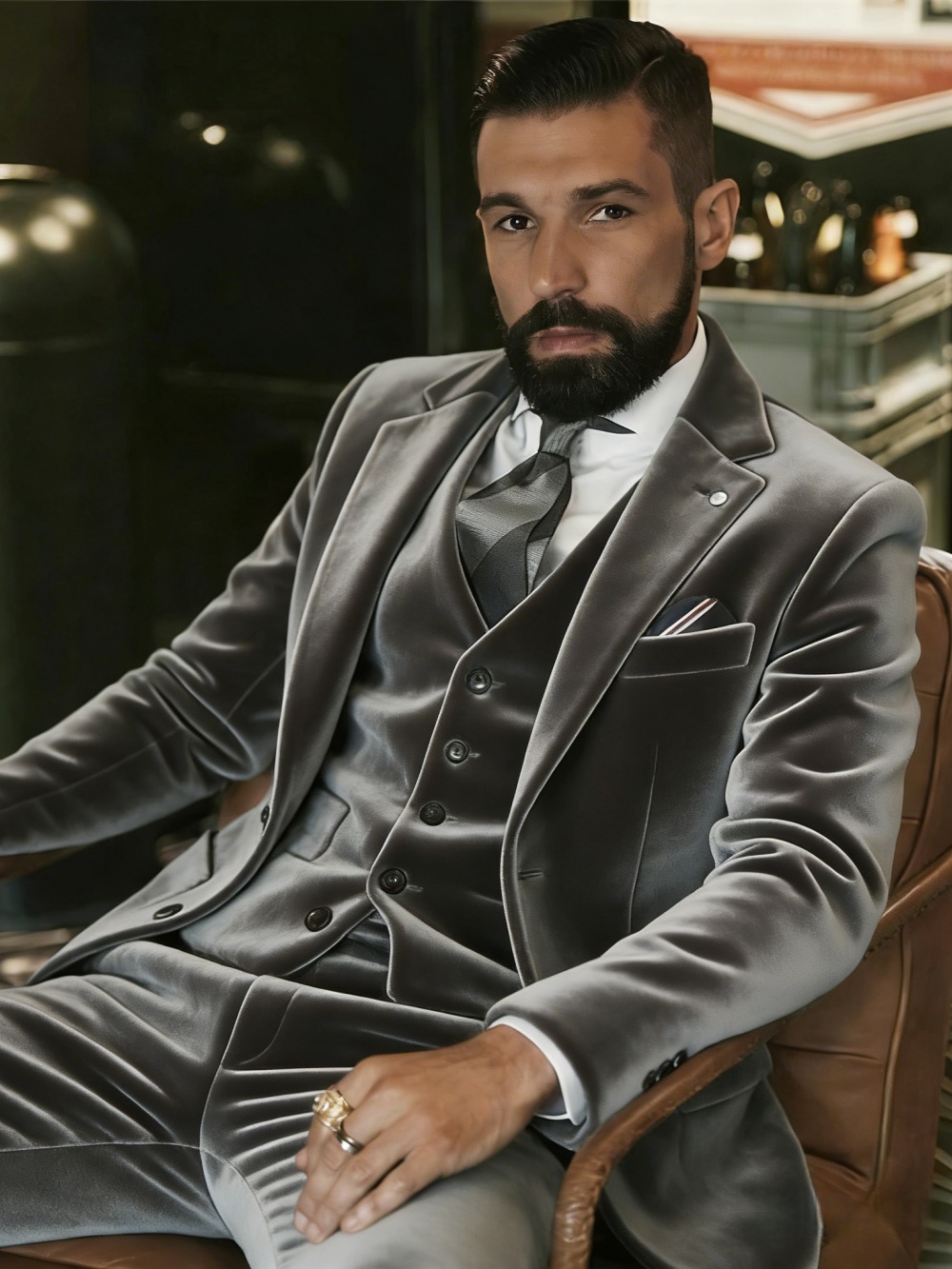 Ternos de Veludo Masculinos 3  - Men Formal Party Wear Outfit avaliação e preço
