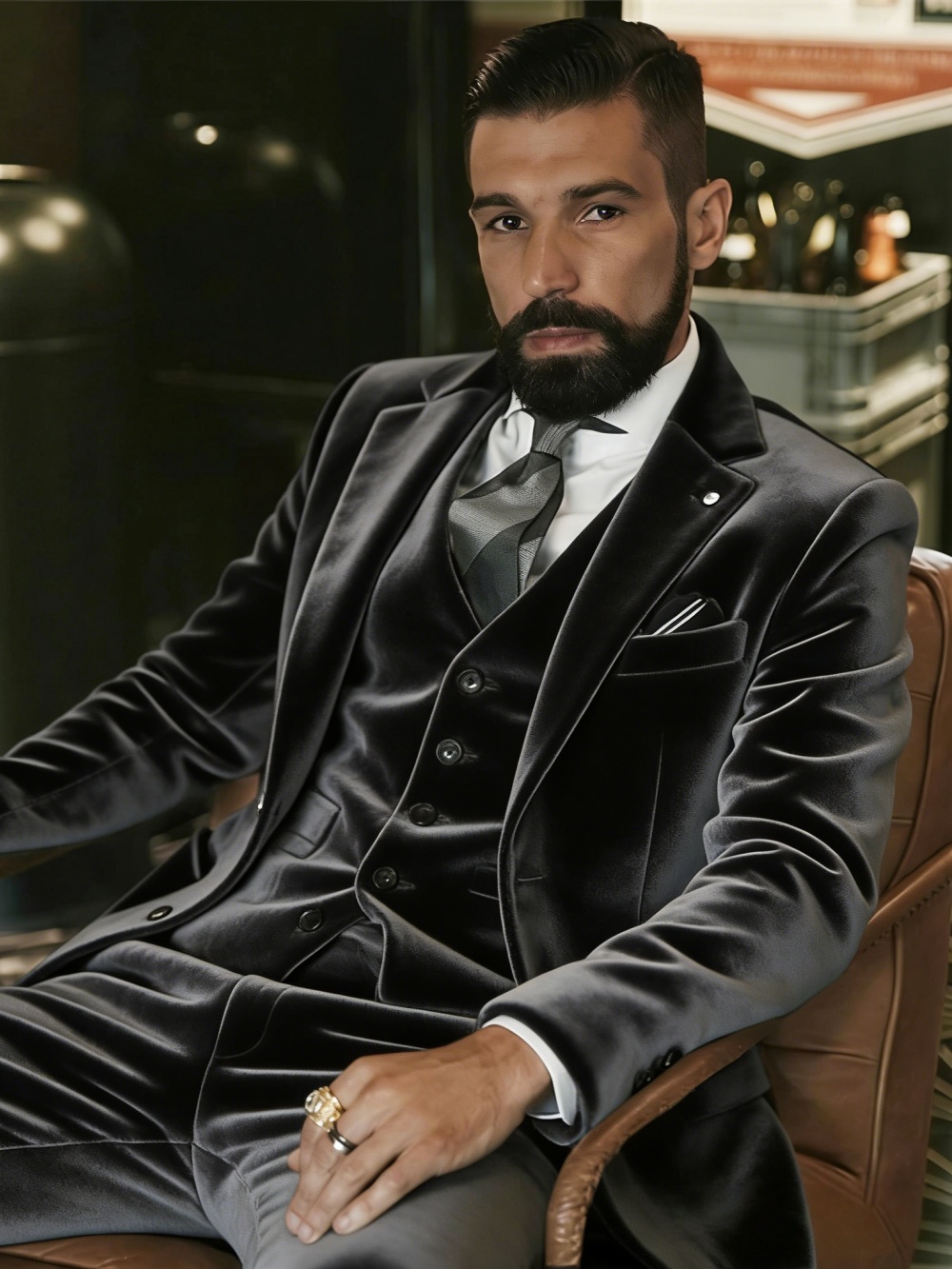 Ternos de Veludo Masculinos 3  - Men Formal Party Wear Outfit avaliação e preço