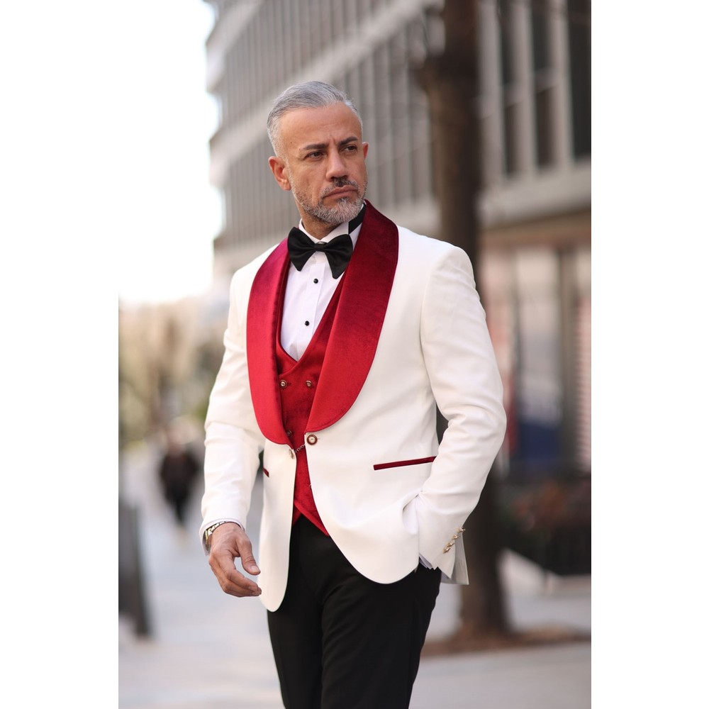 Vermelho branco masculino casa - Men Formal Wear Modern avaliação e preço