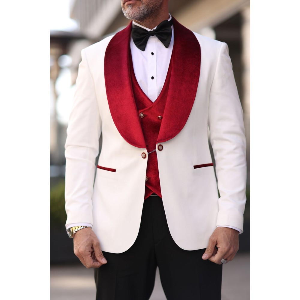 Vermelho branco masculino casa - Men Formal Wear Modern avaliação e preço